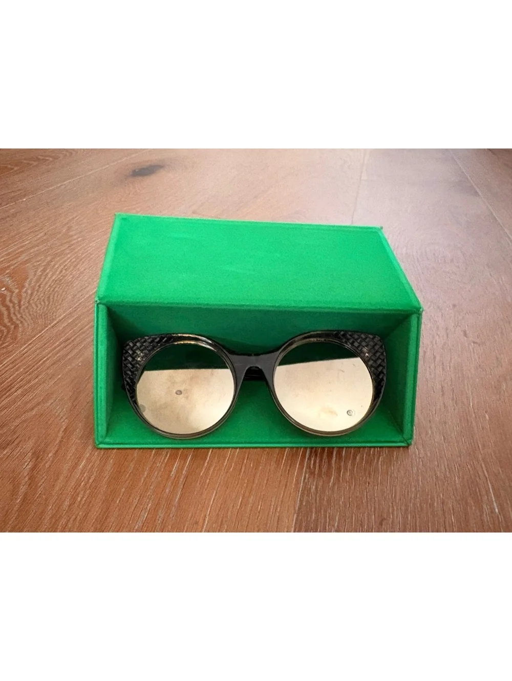 Bottega Veneta Brown Sunglasses Woven Frame Vintage Luxury